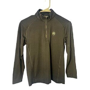 TravisMathew Mens Quarter-Zip Pullover sweater black, medium